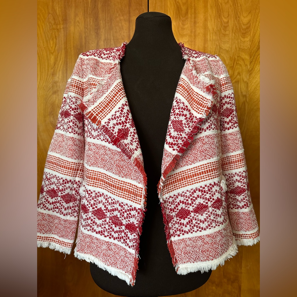 Red Patterned Blazer